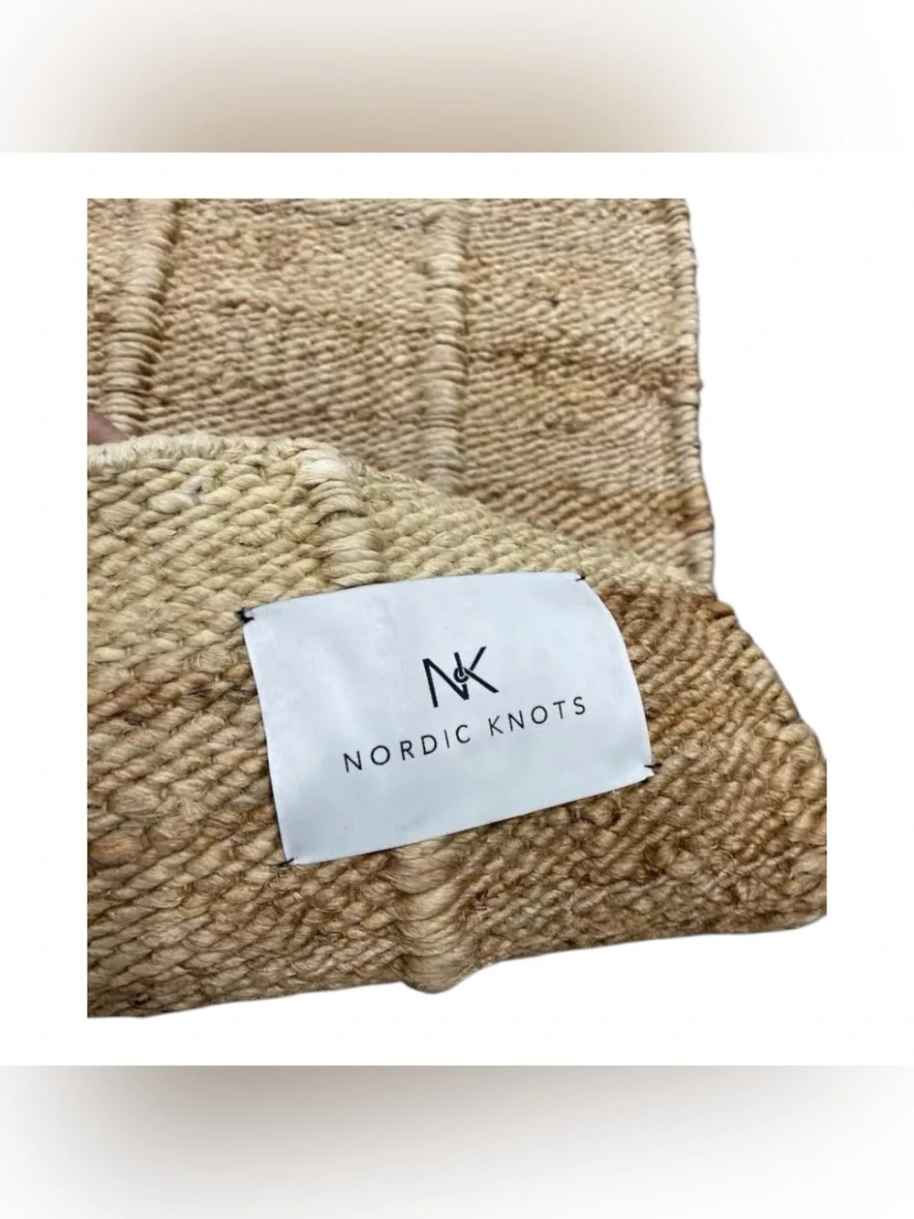 Nordic Knots 100% Jute Runner Rug Cream 2.5 x 9 FT GoodWeave Certified